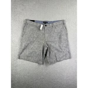 Banana Republic Sz 38 Waist Gray Flat Front Chambray Chino Slim Fit Shorts